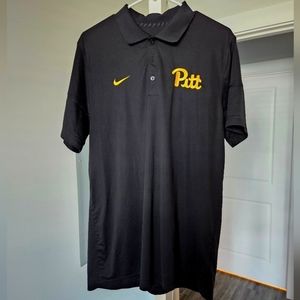 Large Black and Gold Pitt Nike Dri-fit Polo
